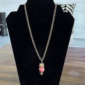 Stella & Dot Gold Owl 18” Pendant Necklace - adjustable